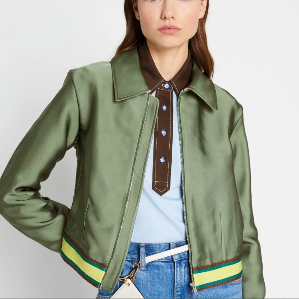 Tory Burch CROPPED SATIN CLUB JACKET